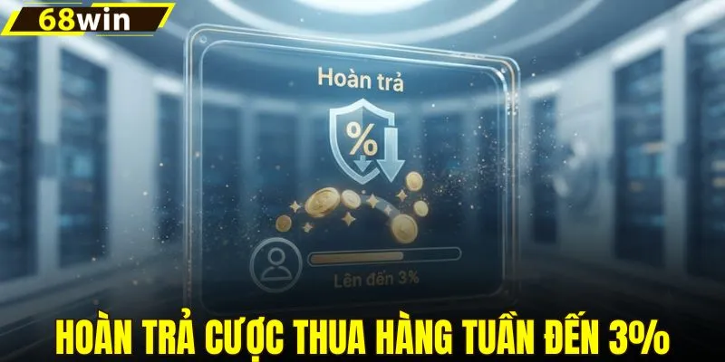 Hoàn trả cược thua hàng tuần đến 3%