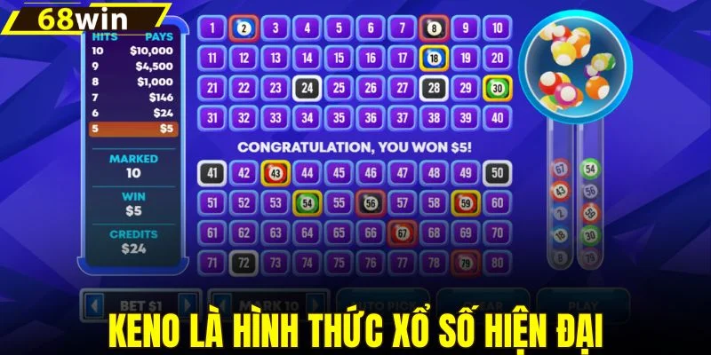 Keno là hình thức xổ số hiện đại