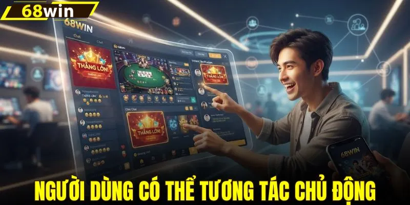 Người dùng có thể tương tác chủ động với nhà cái 68WIN